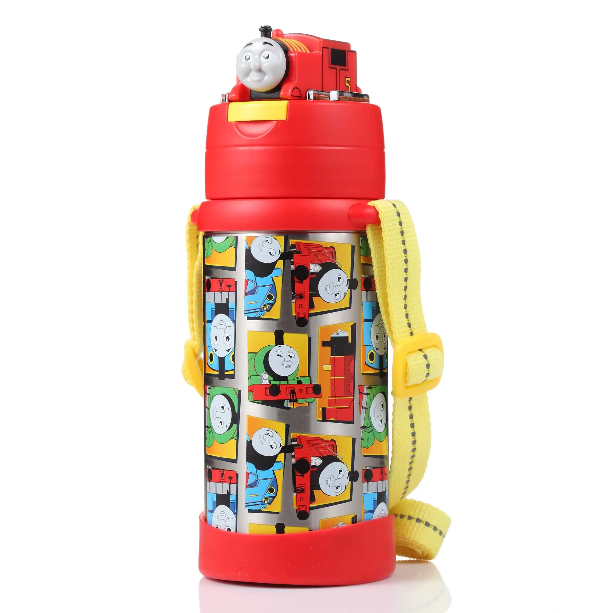 Детский термостат с термостатом Томас, термос с термостатом для воды, портативный 3D стиль, новинка года, ремешок с ручкой, двойное использование - Цвет: Red 3D locomotive