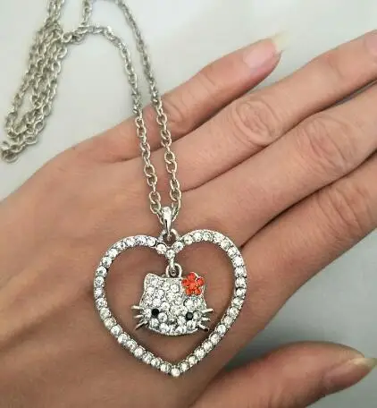 Цепочки и ожерелья cat Jewelry Bojiux Нержавеющая сталь цепи Цепочки и Ожерелья Подвески милый котенок кошка Цепочки и ожерелья s Модные украшения для женщин - Окраска металла: Покрытие антикварным серебром