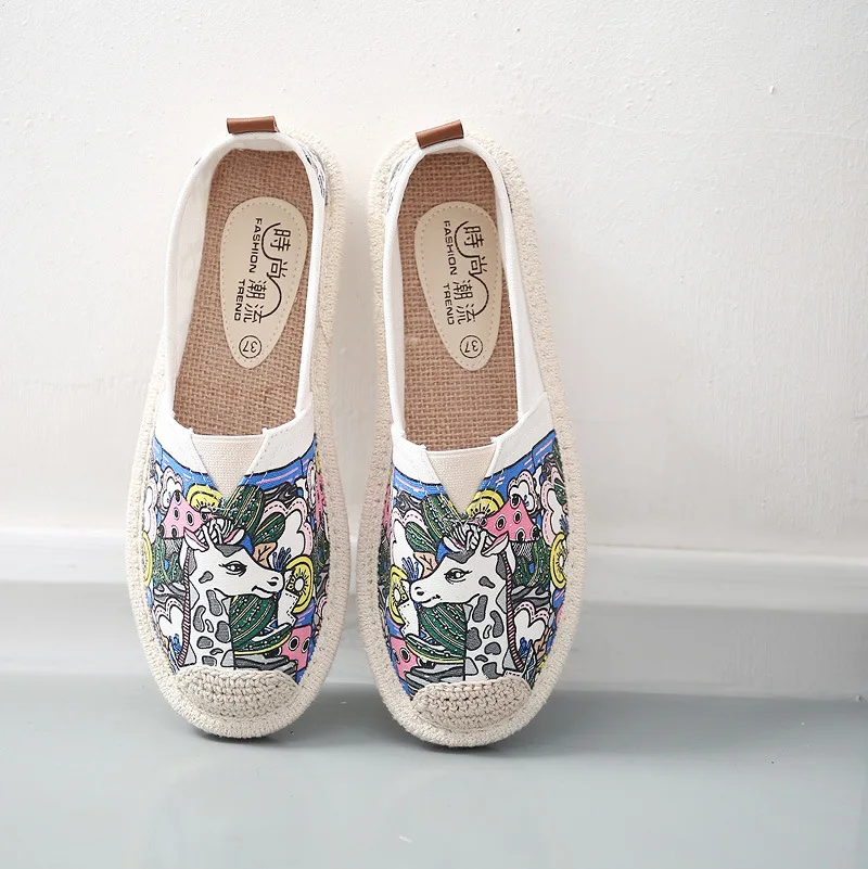 Printing Canvas Casual Flat Shoes 2018 Summer Women Loafers Lazy Flats Ladies Lightweight Shoes Breathable Soft Fisherman Shoes Printing Canvas Casual Flat Shoes 2018 Summer Women Loafers Lazy Flats Ladies Lightweight Shoes Breathable Soft Fisherman Shoes