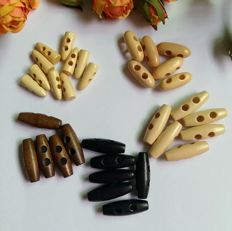 

5 Patterns 20PCs/Set Wooden ButtonsOlive Shape Handmade Carved Overcoat Decorative Buttons Sewing Scrapbooking Crafts