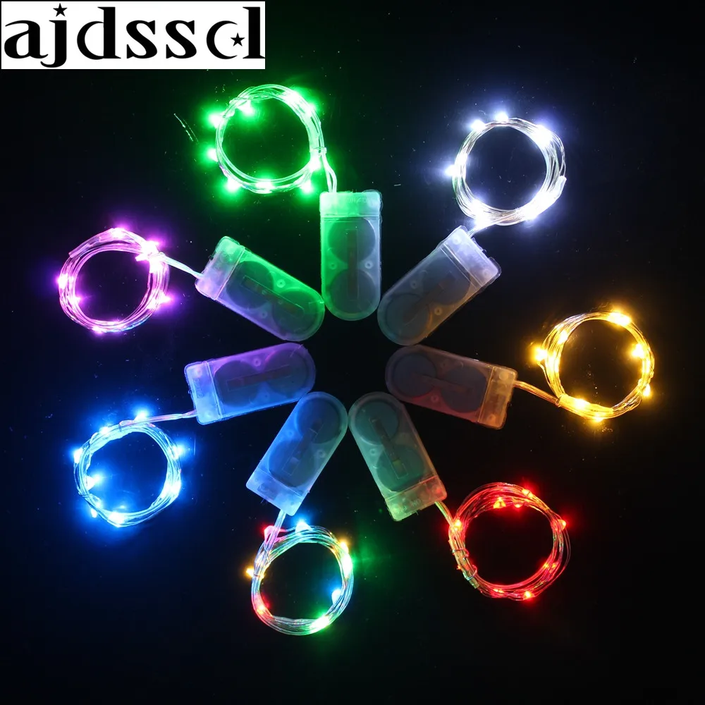 

1M/2M 10/20 Leds Fairy Light CR2032 Battery Powered LED Christmas Light Copper Wire String Light For Wedding Xmas Garland Party