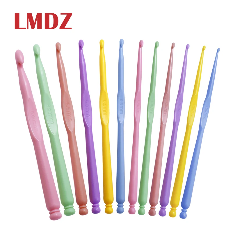 LMDZ 2 10 мм 12 шт./компл. многоцветный пластиковый комплект крючков для вязания спицы