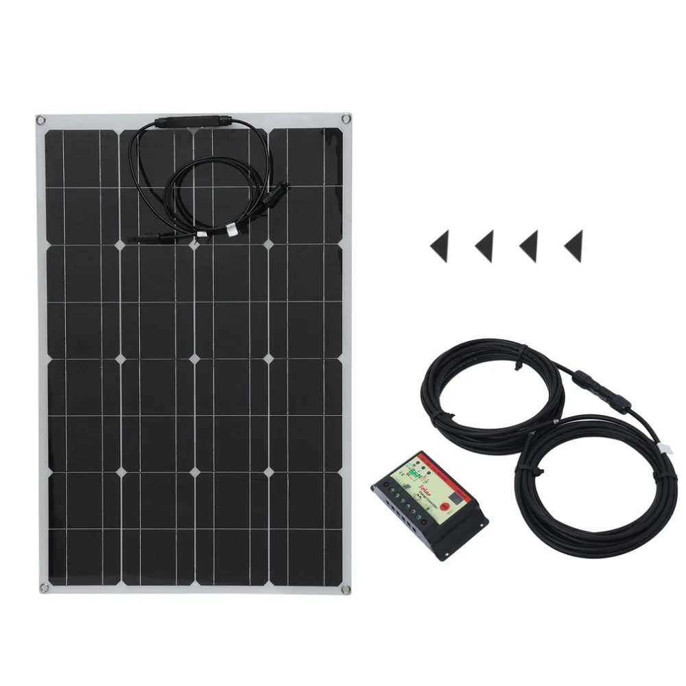 

Solar Charging Device 80W Monocrystalline Solar Panel Sun Power Module With 10A Battery Charger 5M MC4 Extension Cord