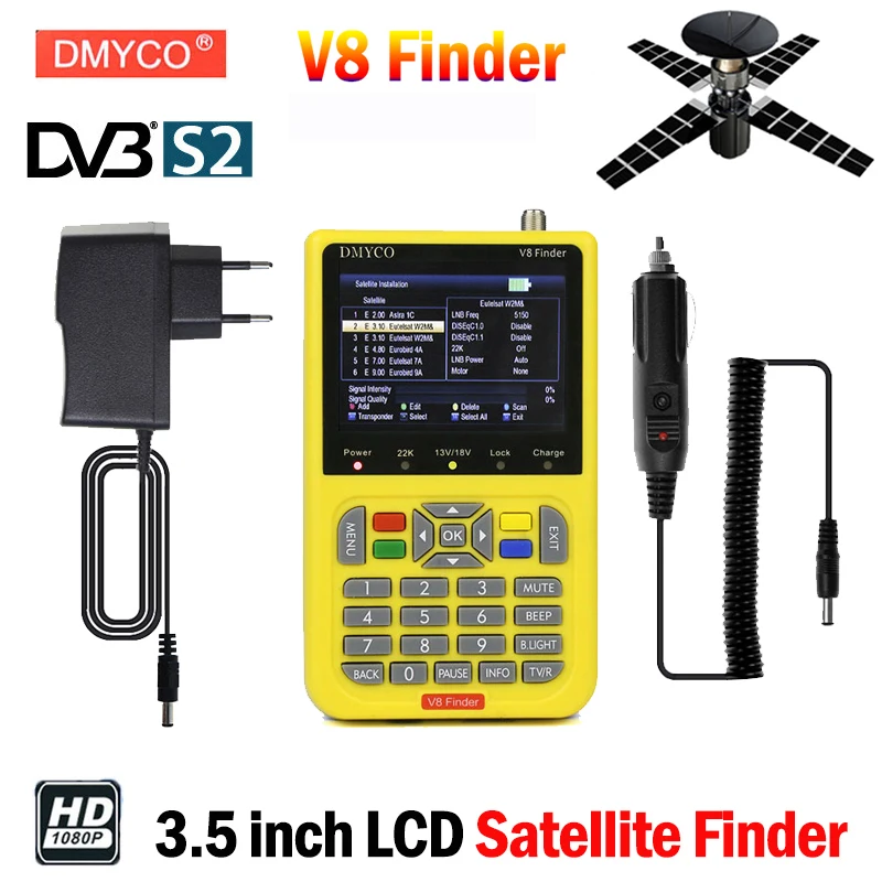 

DMYCO HD Finder Digital TV SatFinder DVB-S2 FTA Satellite Finder Meter With LCD Screen Display HD MPEG4 DVB-S/S2 Satelite Finder