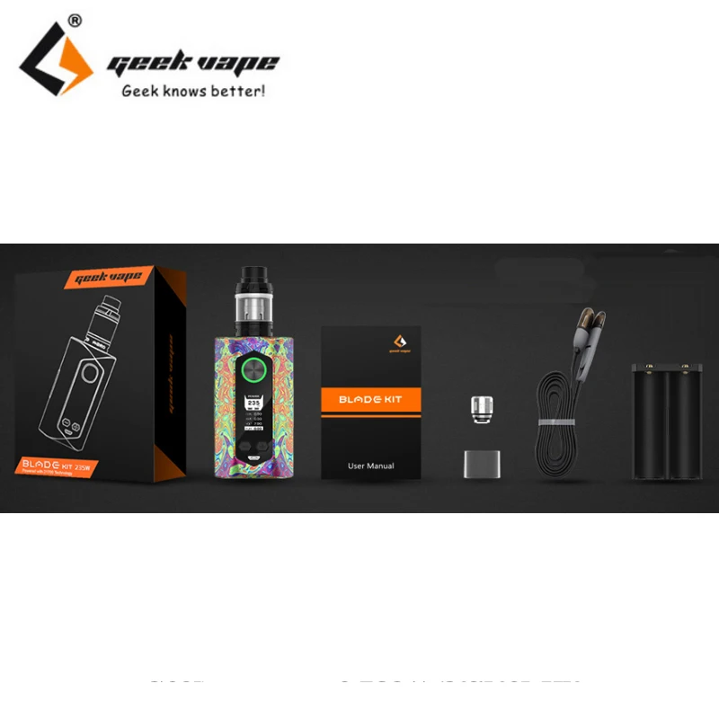 Elektronik Sigara Geekvape Blade 235W Kit 235W Blade Box Mod Vape With 4ml Aero Tank Vaper Powered by 18650 20700 21700 Battery