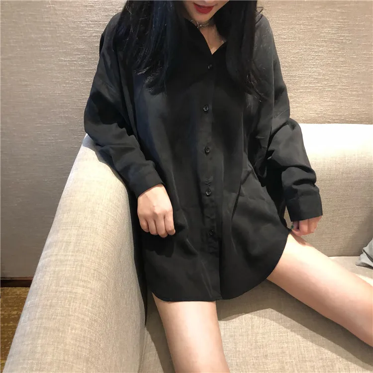  Black Blouse Women Oversize Plus Size Blouse Mujer Long Sleeve Women Tops Blusa Mujer 2019 Spring M