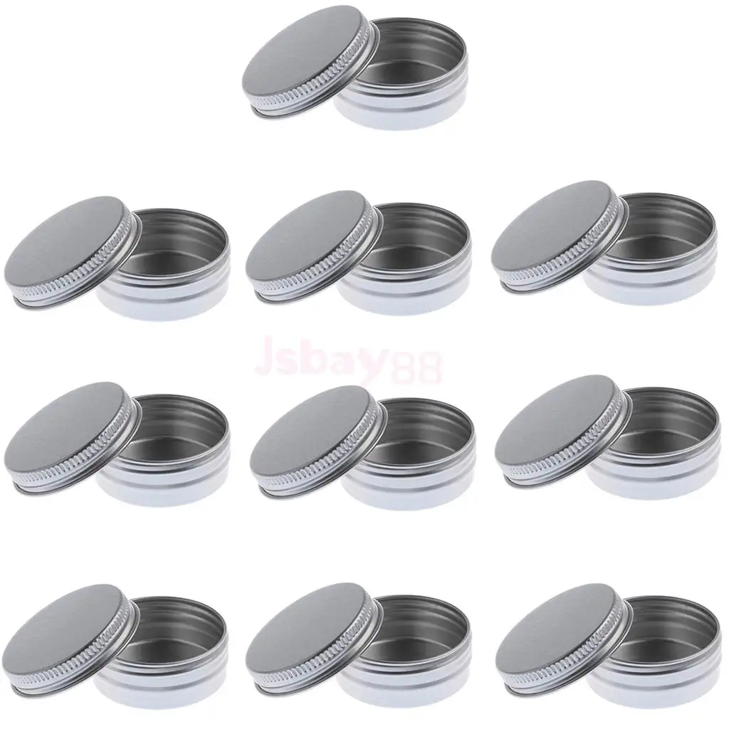 Lots 10 Pieces 15g Empty Round Aluminum Tin Storage Jar Cosmetics Cream
