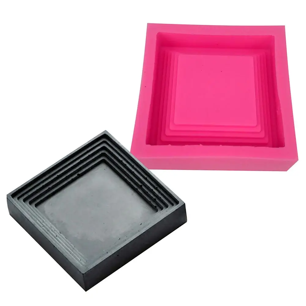 

2018 Hot Sale Fashion Clear Water Concrete Table Goods Tray DIY Cement Multi-meat Flowerpot Silicone Mold-Color random
