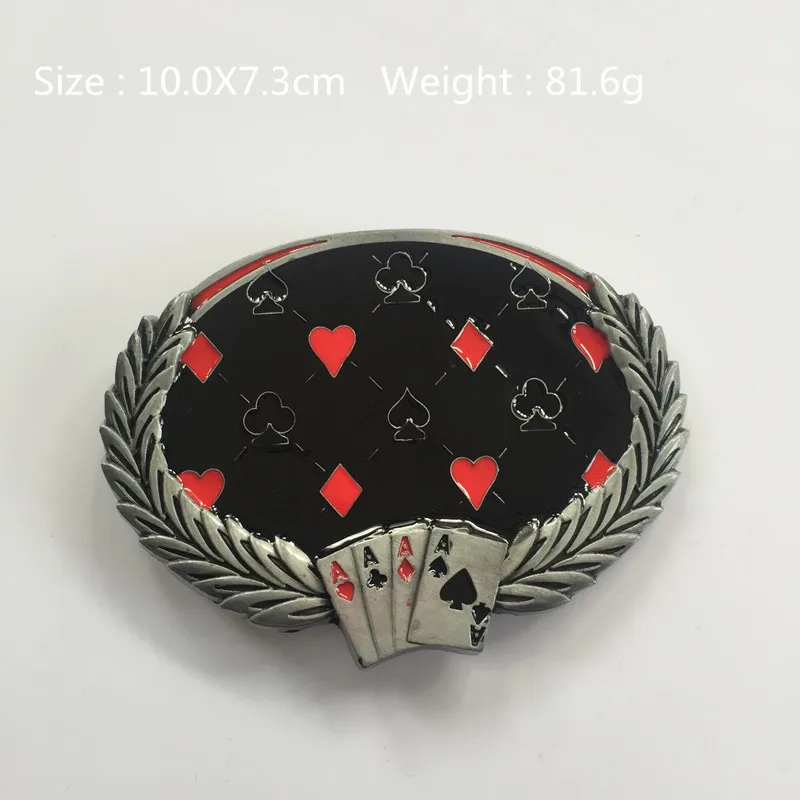 Retail New Style AAAA Playing Card belt buckle 10*7.3cm 81.6g Metal For