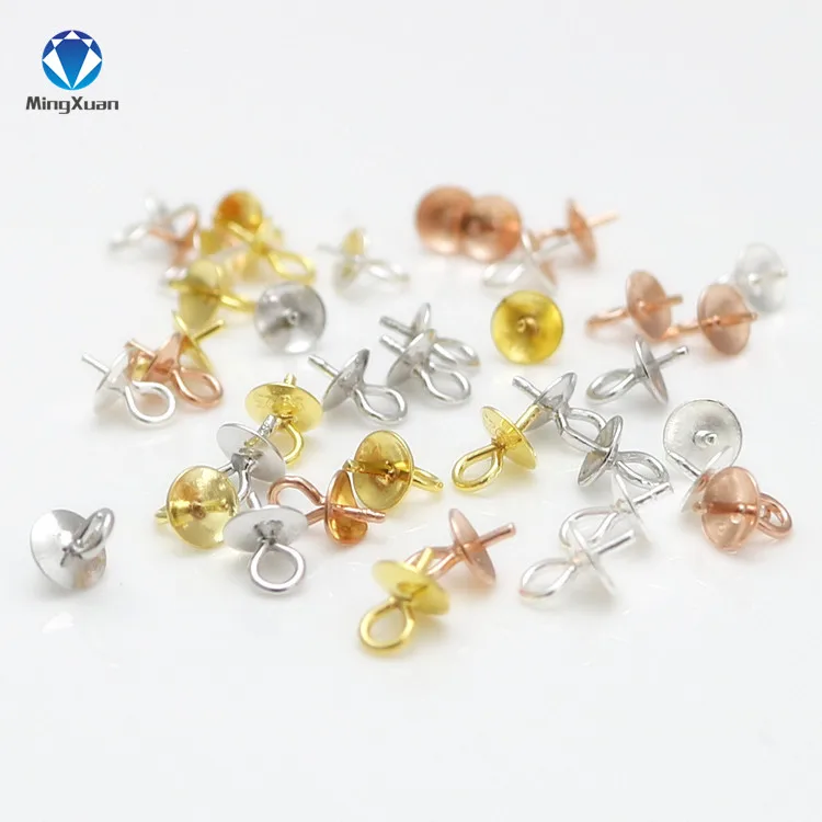 MINGXUAN 10pcs/lot 3/4mm 925 Sterling Silver Cabochon Base Clasps Hooks For Bracelet Necklace Connectors DIY Jewelry Making Jewelry Findings