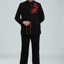 Шанхай история Chese традиционная одежда костюм китайский дракон вышитая куртка+ брюки для человека китайский дракон комплект одежды