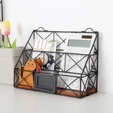 Креативный журнал настольные стеллажи для хранения кованые железные полки арт черный с несколькими отделениями органайзер для файлов