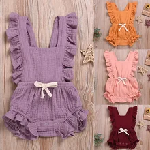 Хлопковые льняные комбинезоны для малышей; одежда для детей; модные милые комбинезоны; Bebe; летняя детская одежда ярких цветов