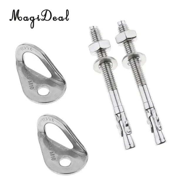 4pcs 10mm Rock Climbing 25KN Anchor Hanger Bolt Set Stainless Steel Outdoor Mountaineering