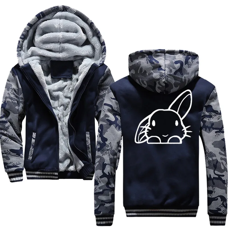 

High Quality Winter Lovely Rabbit Hoodies Men 2019 Casual Hooded Warm Sweatshirts Male Thicken Tracksuit