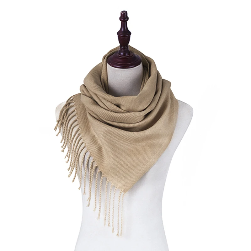 Марка кашемир Для женщин шарф теплый зимний шарф для Для женщин, женский платок Обёрточная бумага Для женщин Шарфы для женщин шарф платок пашмины - Цвет: Khaki