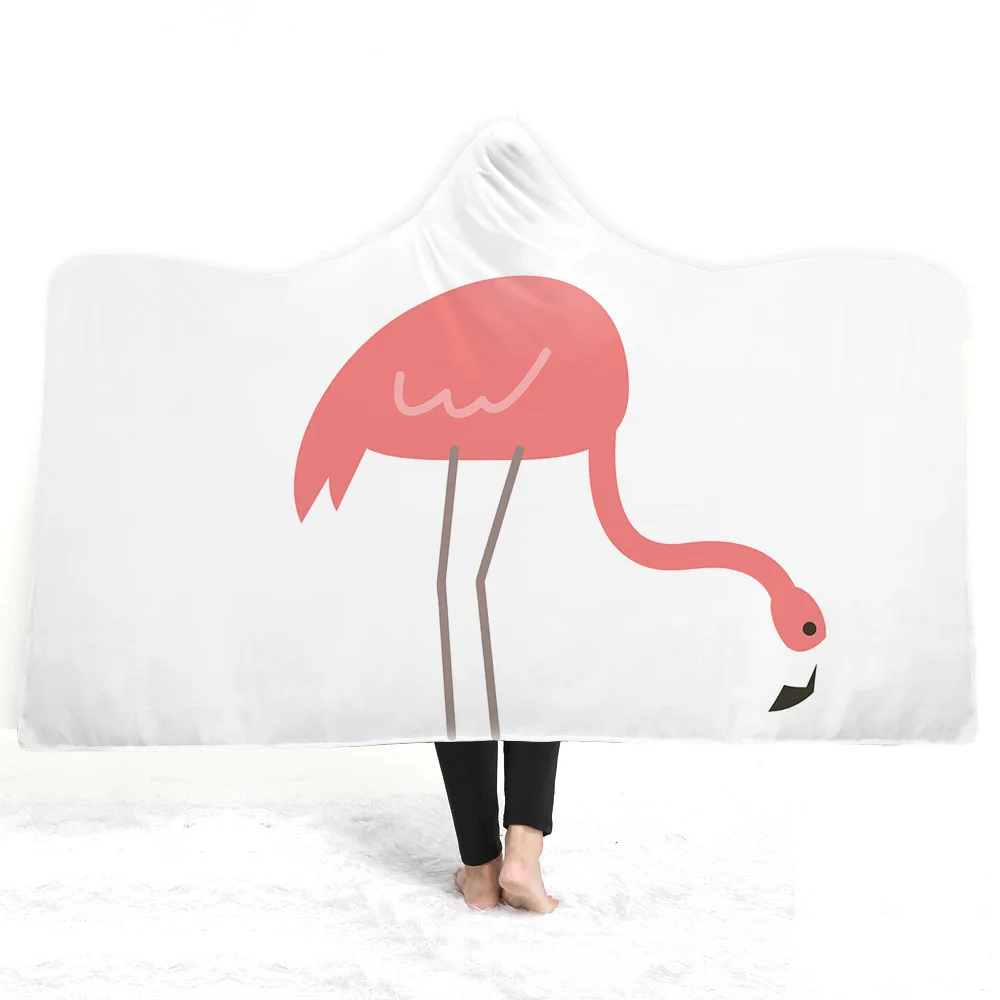 Фламинго с капюшоном одеяло тропический Шерпа флис надеваемое покрывало цветочные дети взрослые пледы одеяло домашний текстиль на кровать диван - Цвет: 7