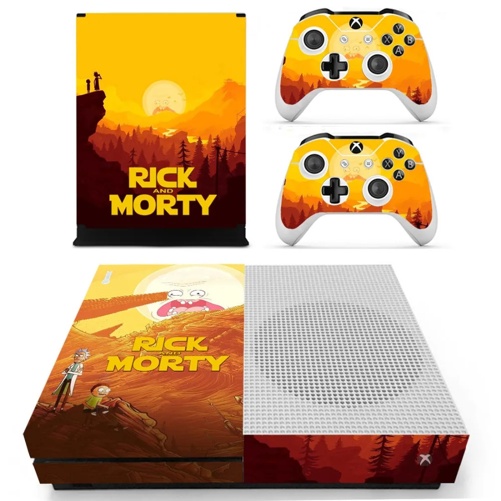 Наклейка Rick and Morty s для Xbox One S, наклейка для кожи vinilo pegatina для Xbox one, тонкая консоль и два контроллера