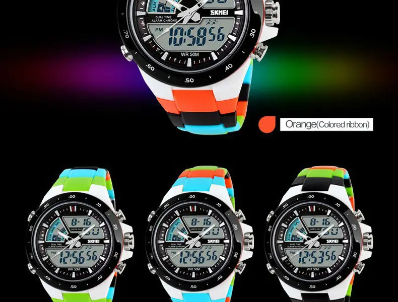 Skmei спортивные часы мужские модные повседневные цифровой кварцевые наручные часы Алар M 30 м Водонепроницаемый военные Chrono Relogio masculino 1016