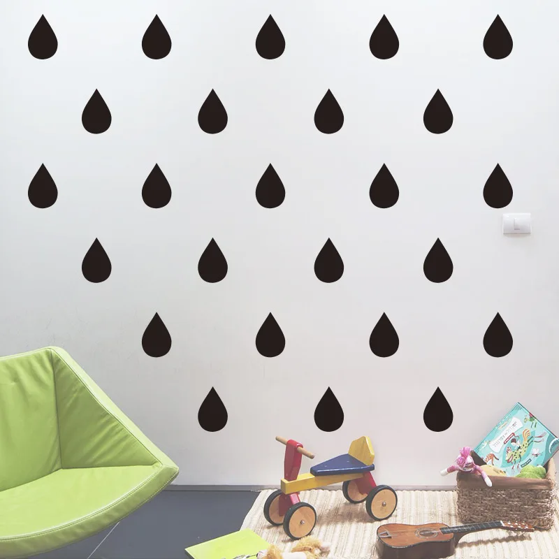 3*5 سنتيمتر * 56 قطع الكرتون لطيف قطرة المطر الطازجة علامة ملصقات جدار للأطفال الطفل غرف خزانة الثلاجة الديكور الفينيل الفن صور مطبوعة للحوائط
