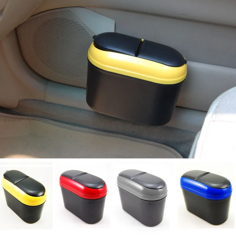 Car Door Trash Mini Portable Garbage Can Rubbish Boxes Waste Bins