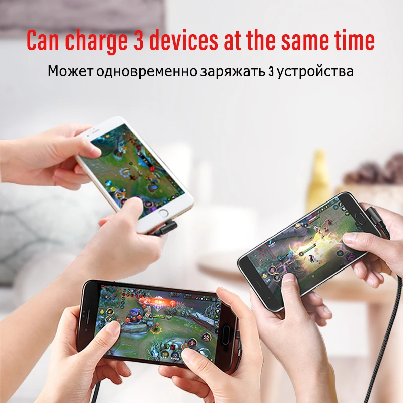 ! ACCEZZ 3 в 1 USB кабель для iPhone 7 X XS Max XR type C Micro huawei Xiaomi Быстрая зарядка кабели данных