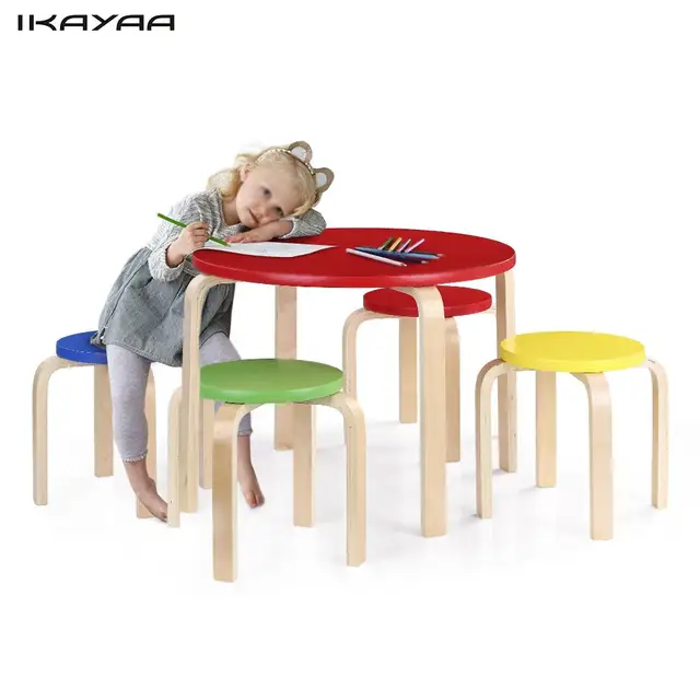 iKayaa DE Stock Toddler Children Table Set Wood Round Kids Table and ... iKayaa DE Stock Toddler Children Table Set Wood Round Kids Table and ...