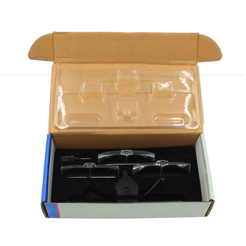 Xinxiang Magnifier 1.5X 2.5X 3.5X Glasses Type Magniying Hands Free Head Magnifier Glass With LED Light Watch Repair Magnifier   (1)
