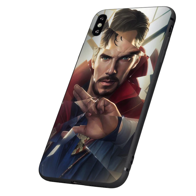 Черный ТПУ чехол для iphone 5 5S se 6 6s 7 8 plus x 10 XR XS MAX силиконовый чехол Marvel мстители капитан Железный человек танос