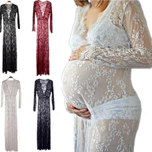 2017 maternity photography props maxi Maternity gown Lace Maternity Dress Fancy shooting photo summer pregnant dress Plus size