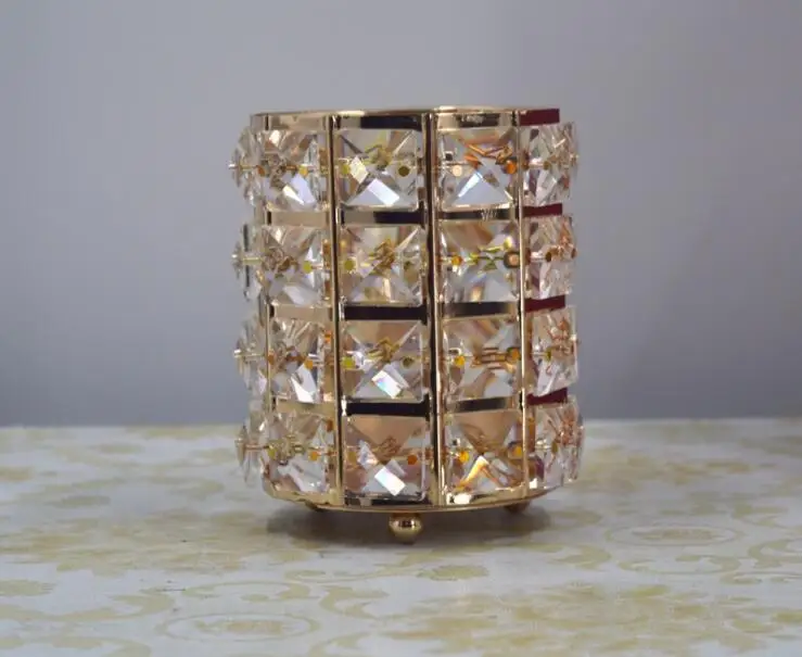 

Crystal Candle Holders Gold Cylinder Wedding Decoration Bar Birthday Candle Stand Home & Bar & Party Decor Candlestick