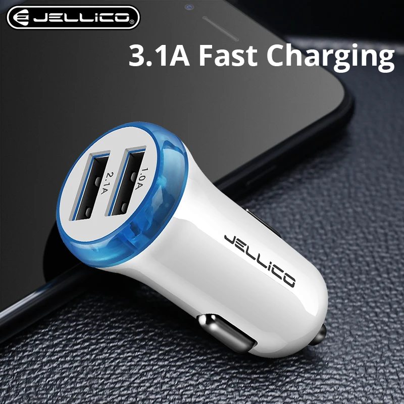 Jellico USB سيارة شاحن آيفون سامسونج هاتف لوحي 3.1A سريع شاحن سيارة-شاحن المحمول المزدوج USB سيارة مهايئ شاحن الهاتف Jellico USB سيارة شاحن آيفون سامسونج هاتف لوحي 3.1A سريع شاحن سيارة-شاحن المحمول المزدوج USB سيارة مهايئ شاحن الهاتف