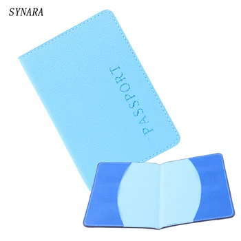 

Candy color Leather Passport Holder Couple Models Travel Passport Cover Unisex Card Case Man/women Card Holder