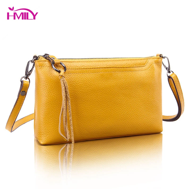 

HMILY Genuine Leather Women Bag Fashion Mini Female Messenger Bags Real Cowskin Ladies Brands Shoulder Bag Ten Color Daily Bag