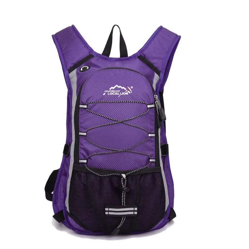 B124 Открытый со светоотражающими полосками рюкзак путешествия водонепроницаемый рюкзаки движение езда рюкзак восхождение на ноги кемпинг мешок - Цвет: Пурпурный цвет