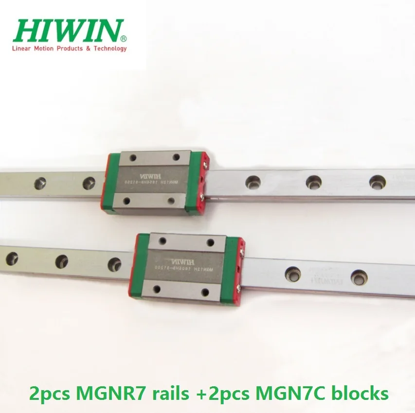 

2pcs Taiwan Original HIWIN 7mm linear guide rail MGNR7 -L 100mm 200mm 250mm 300mm +2pcs MGN7C mini blocks 3d printer CNC MGN7