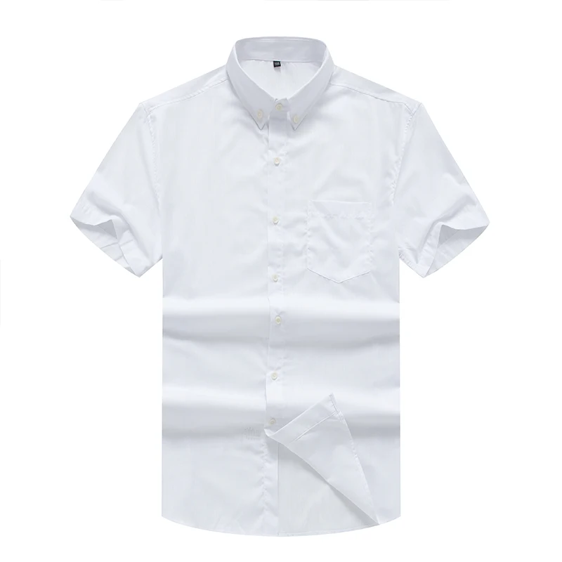 Размер 6XL 7XL 8XL 2019 новые летние мужские рубашки с коротким рукавом одноцветные