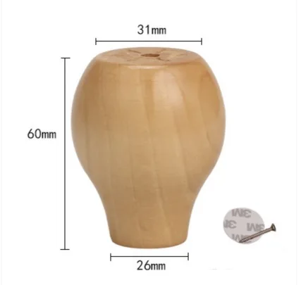 4 шт./лот 60x31 мм цельнодеревянный шкаф стол коврик для ног повышение мебель ноги