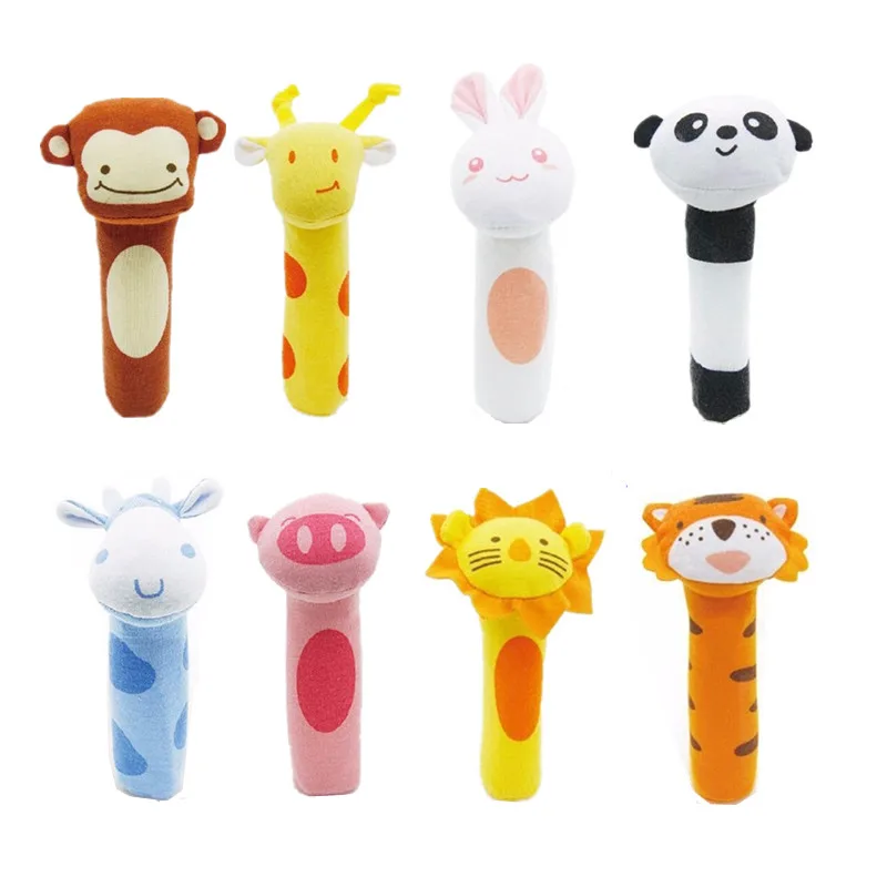 

HOT sales lovely animal hand grasp BIBI Stick baby training toy soft doll Creative gift plush finger 20%Off