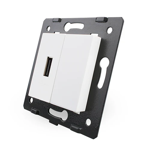 Livolo Белые пластиковые материалы, ЕС стандартный diy части, функциональный ключ для USB розетки, VL-C7-1USB-11(4 цвета - Цвет: White
