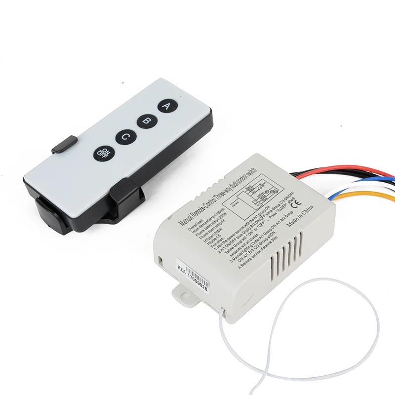

220V Digital Remote Control Switch Wireless 3-Way ON/OFF Digital Light Lamp Wall Switch with Remote Control