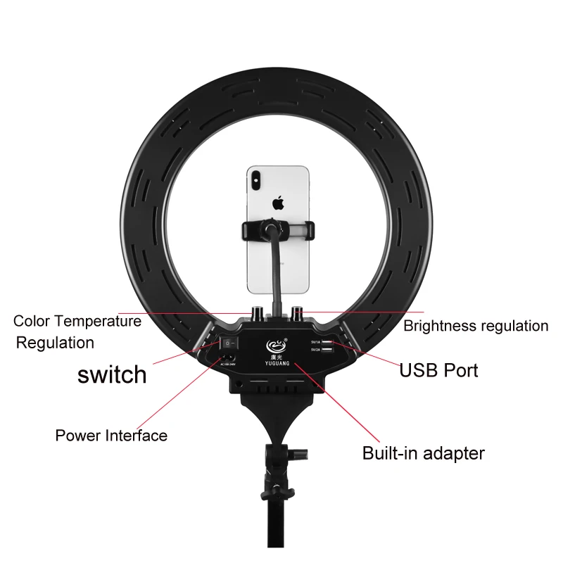  Photo Studio New 14 inch LED Ring Light 35cm 3200-5600K add Pink Lighting Selfie Light for youtube  - 33050875254