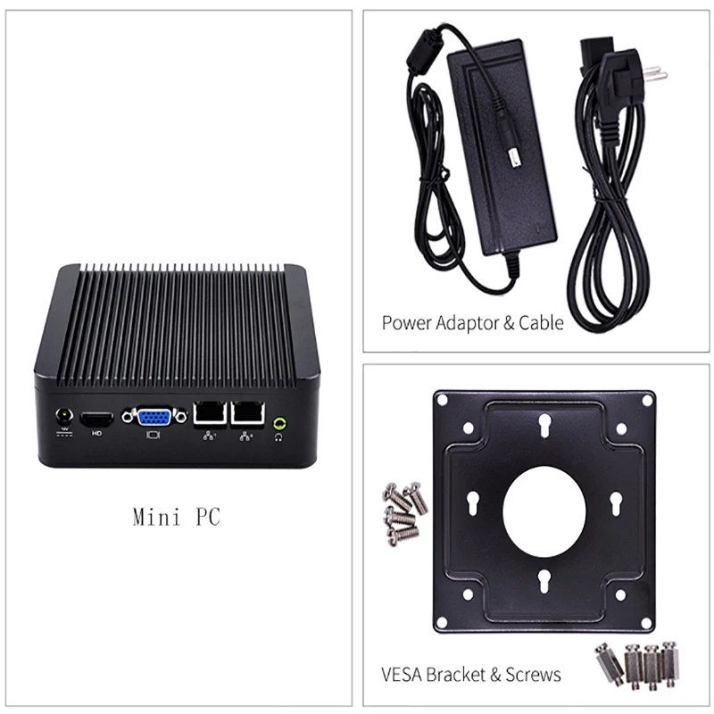 Мини ПК KANSUNG Intel Celeron J1800 BayTrail Dual Gigabit Windows 10 Linux Ubuntu Bareone безвентиляторный мини