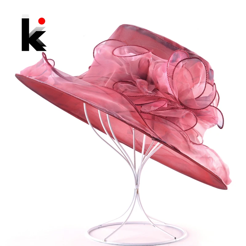 المرأة الصيف الشمس قبعة الأورجانزا زهرة كنتاكي ديربي القبعات السيدات واسعة حافة الشمس حماية شاطئ كاب الإناث أنيقة دلو قبعات المرأة الصيف الشمس قبعة الأورجانزا زهرة كنتاكي ديربي القبعات السيدات واسعة حافة الشمس حماية شاطئ كاب الإناث أنيقة دلو قبعات