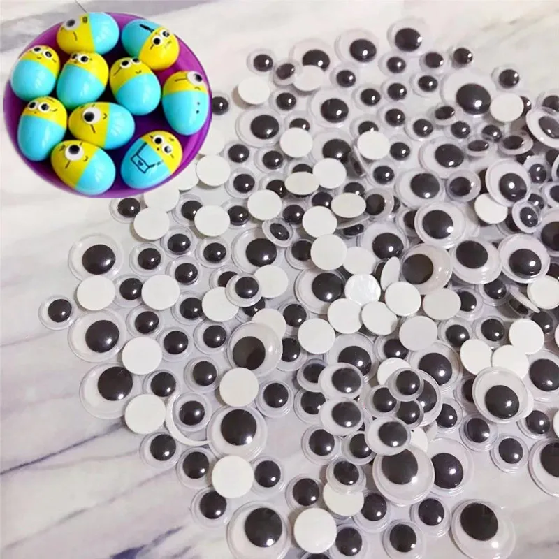 Самоклеящиеся игрушки Googly Wiggly Eyes, 200 шт., 6/8/10/12/15 мм, для кукол, аксессуары для очков, для скрапбукинга|Куклы| | АлиЭкспресс