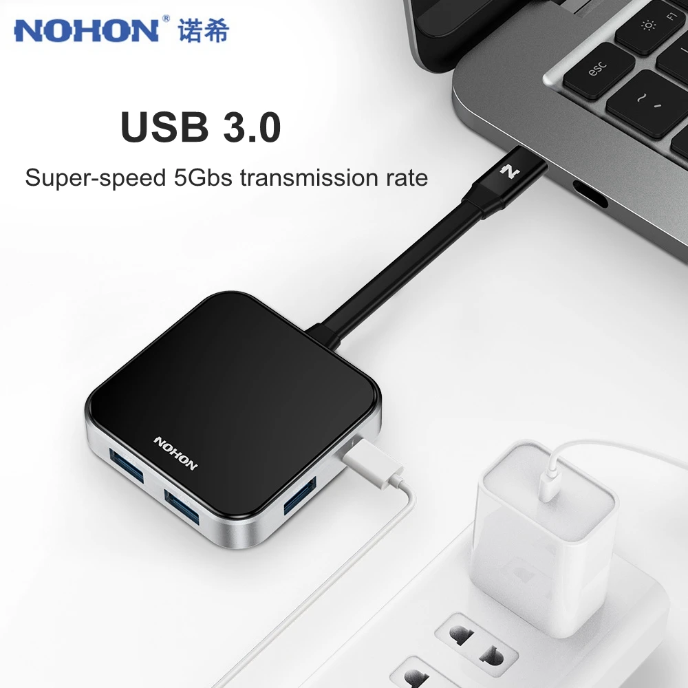 NOHON Type C концентратор конвертер USB к HDMI адаптер 3 0 кардридер PD 4K Синхронизация