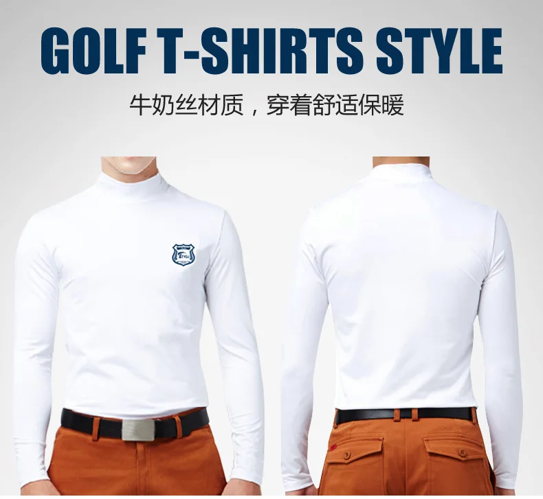 

Authentic GOLF Clothing Men's Long Sleeve Shirts Bottoming T-shirts Warm Coat Quick Dry Whtie Plus Size