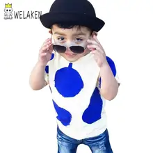 Top Quality on Aliexpress Children Blue Pear Printing Brand Quality Boy’s Tshirt Children Outwear Girl’s Top Tee