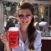 2017 Classic Tricolor Reflectante Espejo gafas de Sol de Las Mujeres de Moda Diseñador de la Marca Mujeres Hombres Gafas de Sol Del Ojo de Gato Gafas de Sol UV400