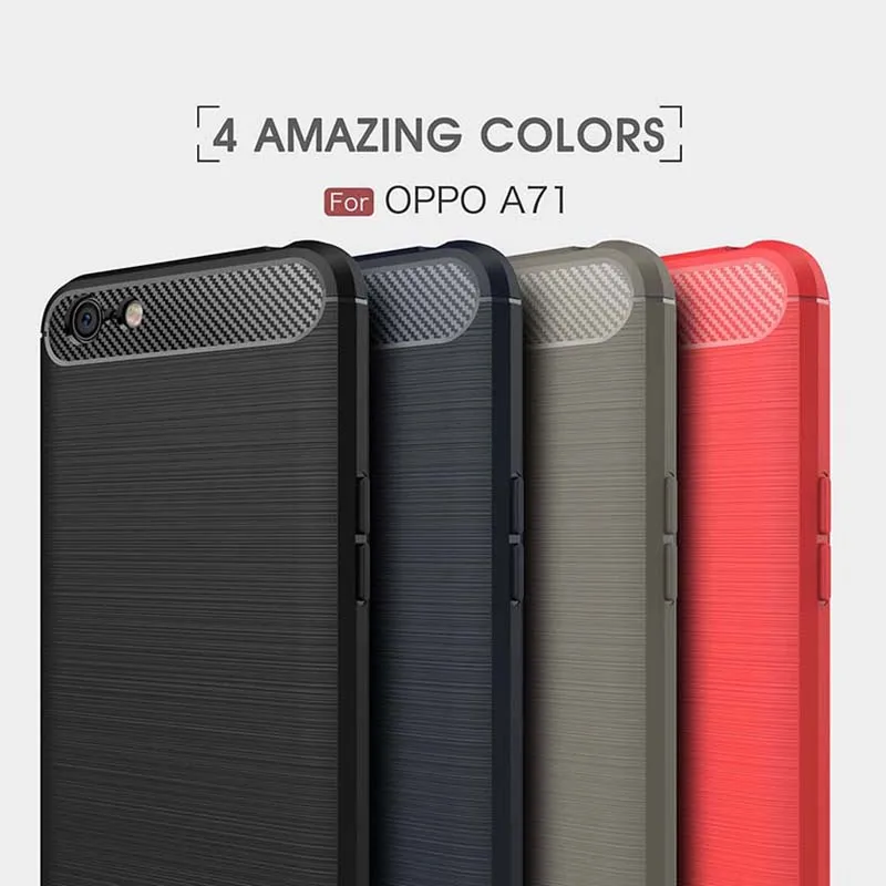 

1Pcs Luxury Mobile Phone Cases for OPPO A71 Silicone Drop Protection Gel carbon fiber Soft Shell